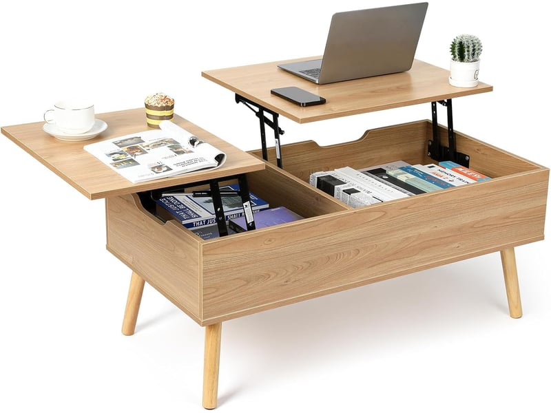  Table basse extensible à plateau relevable (couleur bois)  - Conforama A