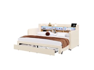 Lit banquette 90x200 cm <strong></strong>  <strong>CozyNest</strong> coloris blanc
