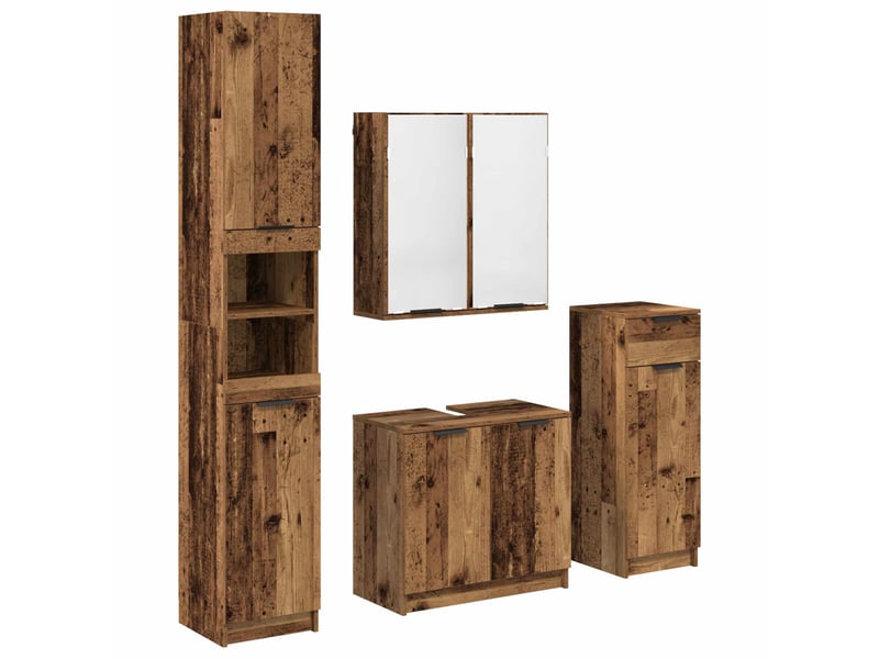 Ensemble de mobilier de salle de bain 4 pc bois ancien cf64500 - Conforama A