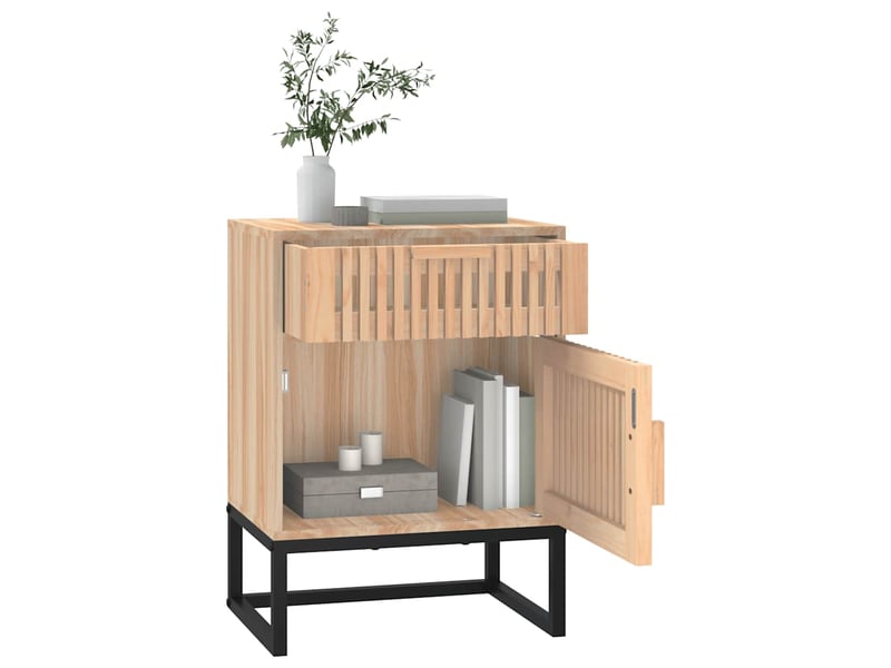  Lot de 2 tables de chevet - cabinet de chevet - table de nuit 40x30x55,5 cm bois ingénierie et fer  - Conforama E
