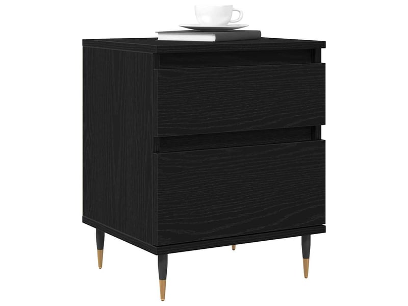 Table de chevet avec tiroir 2 pièces chêne noir 40 x 35 x 50 cm - Conforama C