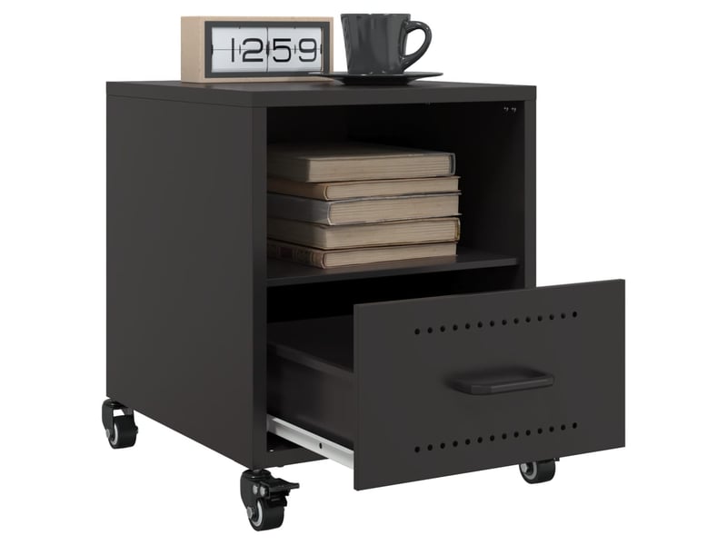  Table de chevet - cabinet de chevet - table de nuit noir 36x39x43,5 cm acier  - Conforama C