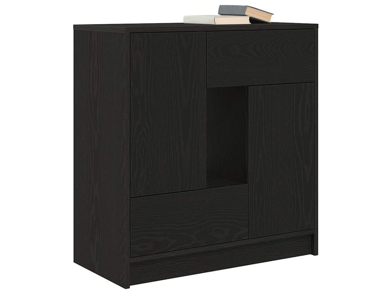  Buffet - bahut - meuble de rangement avec tiroirs et portes chêne noir 70,5x34x74,5 cm  - Conforama D