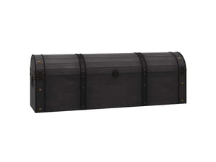 Coffre de rangement bois massif style vintage 120x30x40 cm