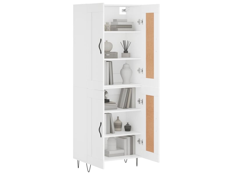  Buffet haut - bahut - meuble de rangement blanc 69,5x34x180 cm bois d'ingénierie  - Conforama C