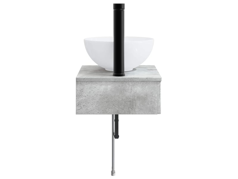 Basin de lavage mural, lavabo gris béton 40x35x39 cm  - Conforama D