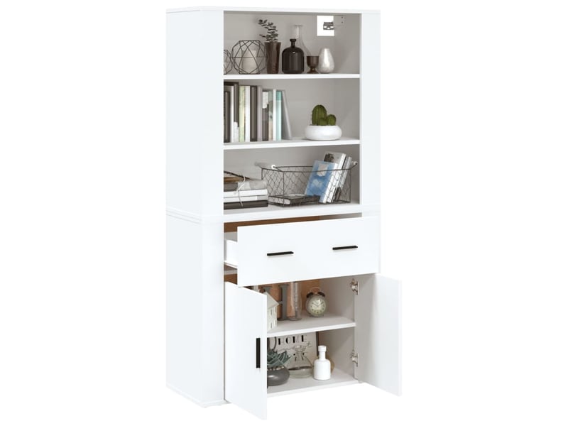  Buffet haut - bahut - meuble de rangement blanc bois d'ingénierie  - Conforama E