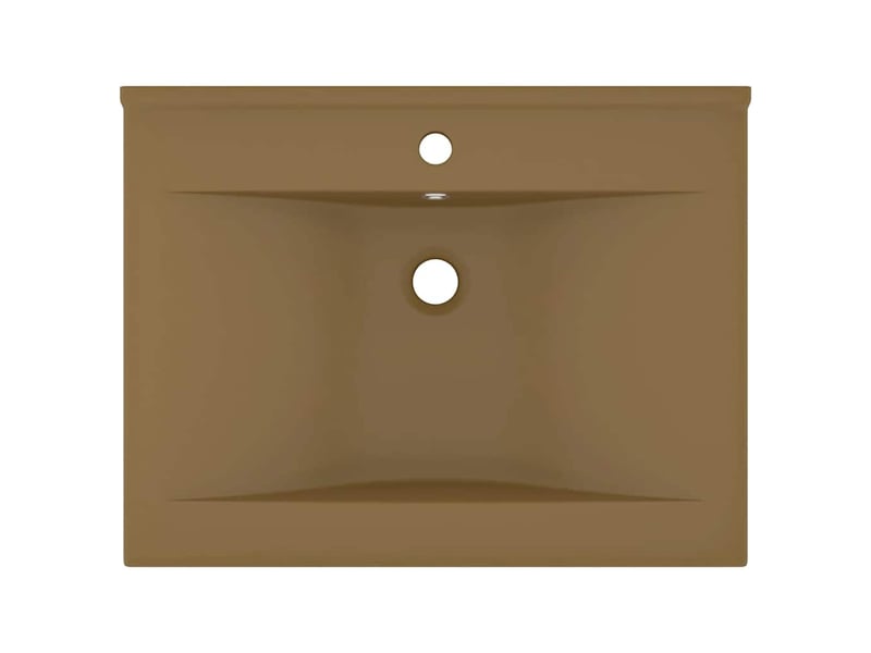 Lavabo de bain, vasque à poser avec trou de robinet crème mat 60x46 cm céramique cf65631 - Conforama D