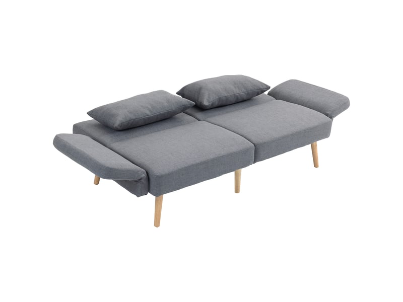  Canapé convertible 3 places dossier inclinable tissu gris 170 x 83 x 80 cm  - Conforama B