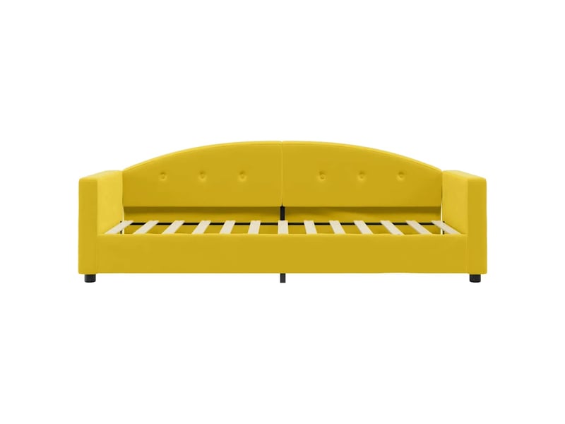  Lit simple- lit adulte -  lit de jour avec matelas jaune 80x200 cm velours  - Conforama C