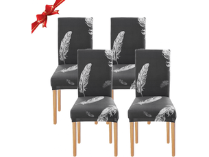 Lot de 4 housses de chaises de salle à manger élastiques, lavables et universelles, faciles à nettoyer, idéales pour la décoration des salles à mange, multicolore