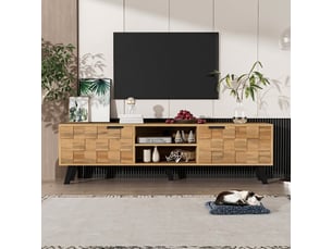 Meuble tv coloris beige 160.5 cm <strong>PEXCHO</strong>  <strong></strong>