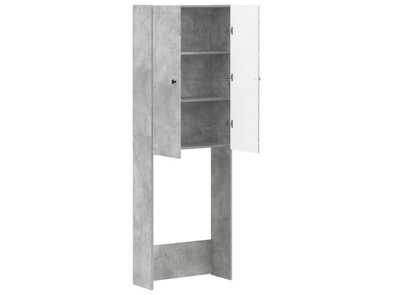 Armoire de toilette, meuble de toilette breda gris béton 66x25.5x190 cm - Conforama D