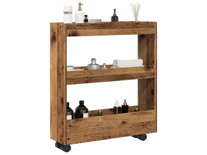  Chariot de rangement étroit pour bureau 3 niveaux vieux bois shl87410  - Conforama B