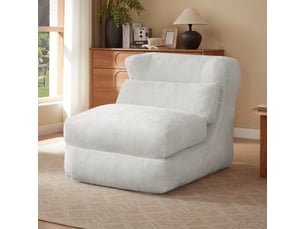 Canapé droit convertible <strong></strong> <strong></strong> 1 place Tissu blanc