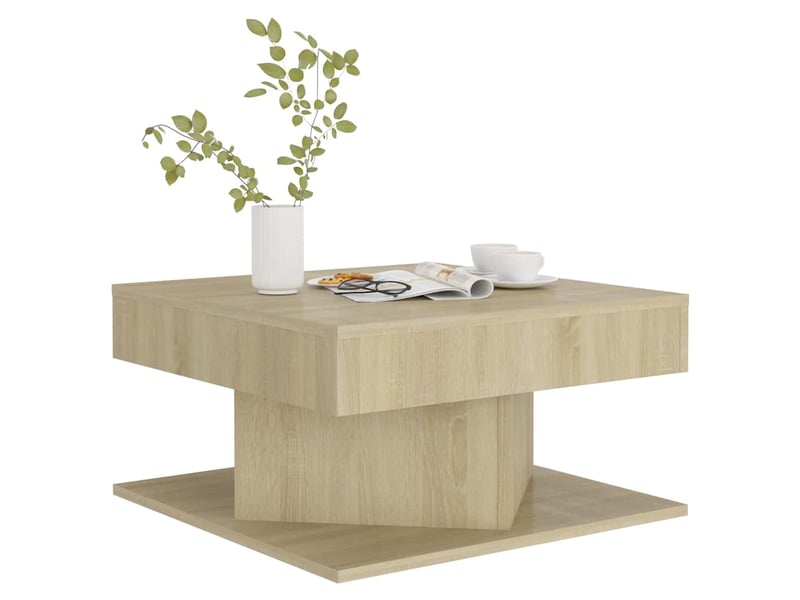  Table basse | table de salon chêne sonoma 57x57x30 cm bois d’ingénierie  - Conforama D