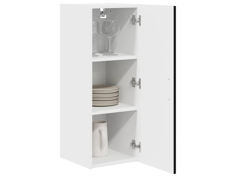  Meuble mural de cuisine | armoire de cuisine 2 pcs noir bois d'ingénierie shl325  - Conforama C