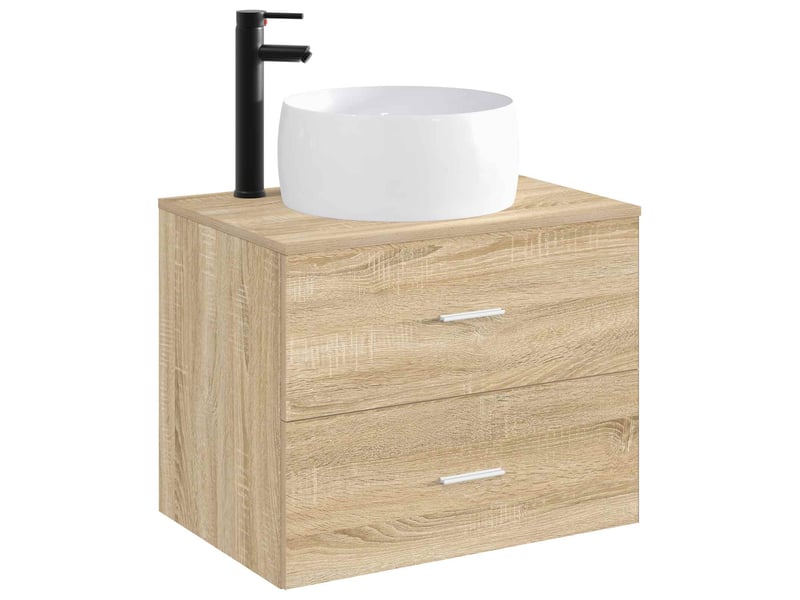  Lavabo avec robinet et évacuation noir mat 38.5x38.5x16 cm  - Conforama C