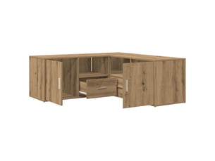 Armoire     <strong></strong> <strong></strong> coloris bois clair largeur 200 cm