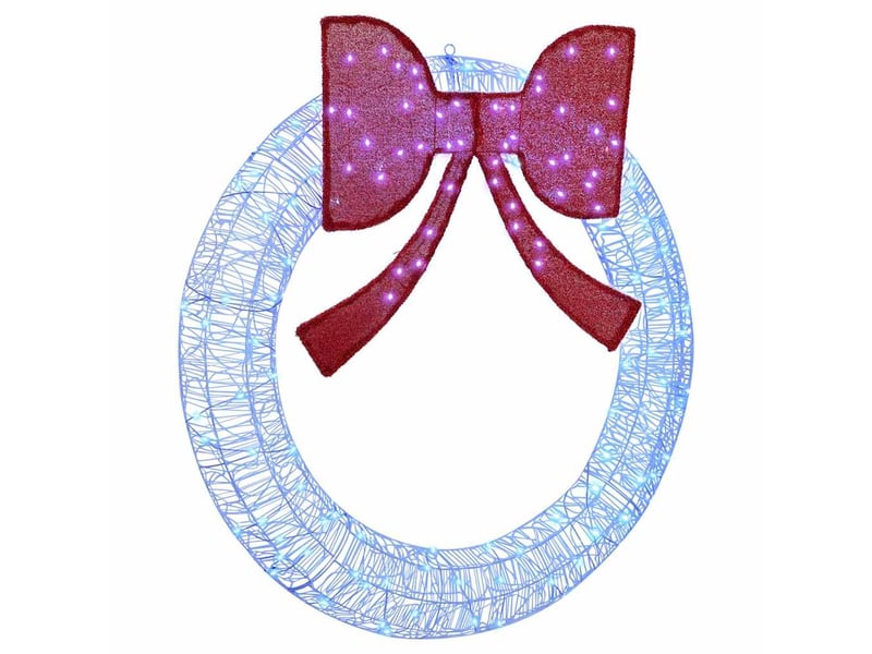 Couronne de noël, décoration de noël 150 led bleu 120 cm acrylique cf61754 - Conforama A