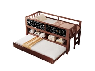 Lit gigogne 90x200 cm SOGEU   coloris marron