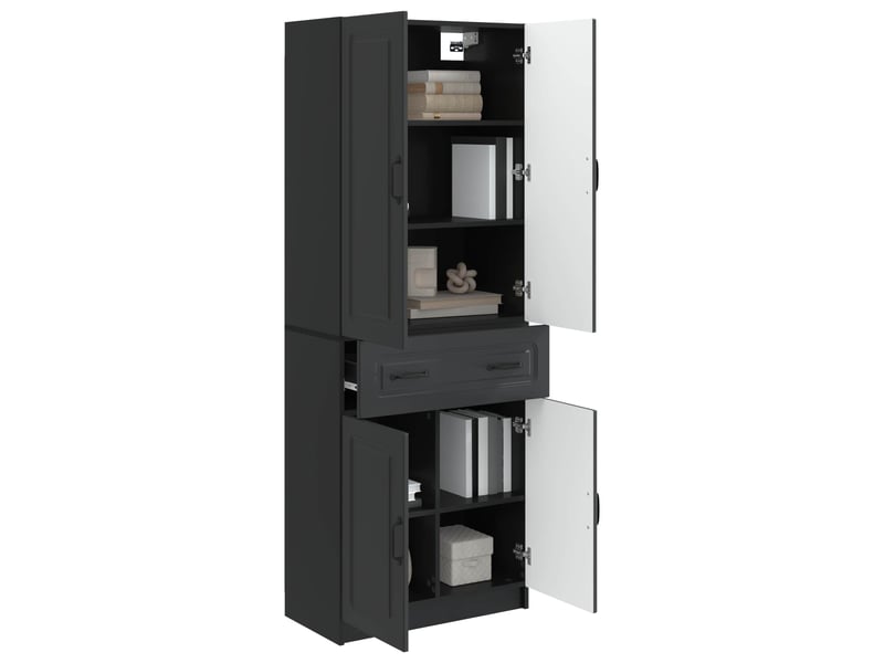 Buffet - ensemble de meubles 2 pc noir bois d'ingénierie - Conforama C