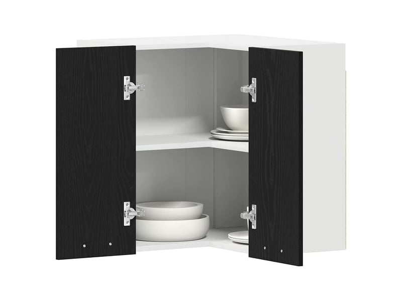  Meuble de rangement, armoire suspendue lyon chêne noir 57x57x60cm  - Conforama C