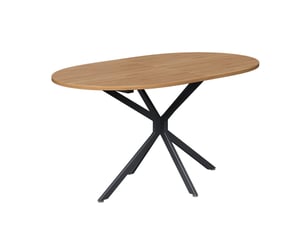 Table à manger ovale 120x80x75,5 cm pieds métalliques mdf naturel