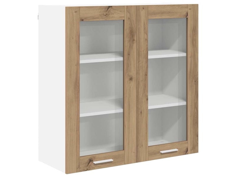 Meuble de rangement cuisine, armoire suspendue chêne artisanal 80x31x80cm shl7295 - Conforama A