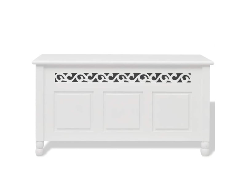  Banc chambre, banc de rangement en style baroque pfdm blanc  - Conforama C
