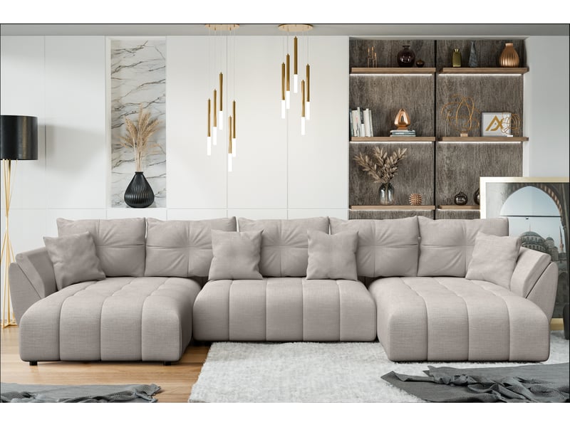 Canapé panoramique en u antalya 382 cm beige convertible Antalya-U - Conforama B