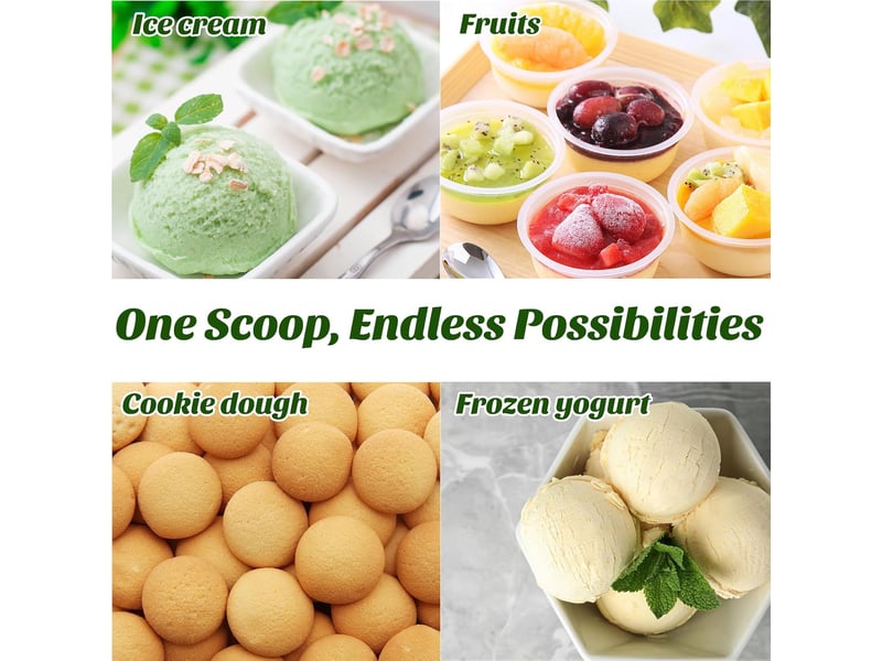 Lot de 3 cuillères à glace inox, portionneuses à glace avec déclencheur, boules de glace, boules de melon, boulettes de viande, pâte à gâteau - Conforama D
