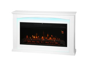 Cheminée électrique effet flamme blanche, 1000 w2000 w, 121 x 25 x 77 cm