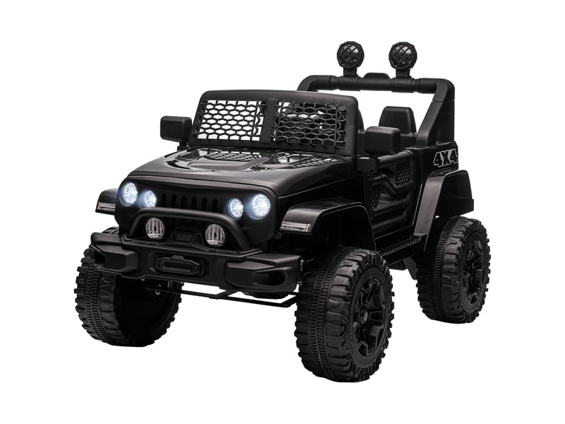  Voiture électrique pour enfants de 3 à 6 ans, 12 v, avec télécommande, phares et klaxon, 100 x 64,2 x 71 cm, noire  - Conforama B