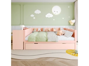 Lit gigogne 140x200 cm ZOVIRA coloris rose