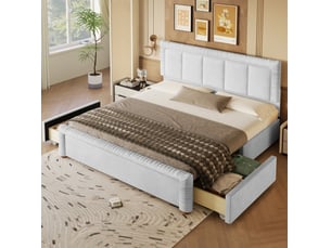 Lit avec rangement 180x200 cm CHICFURN coloris gris