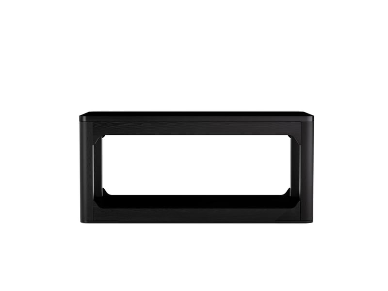  Table basse à 2 niveaux avec rangement - lpospi - plateau épais, mdf noir, 100 × 50 × 44,5 cm  - Conforama E