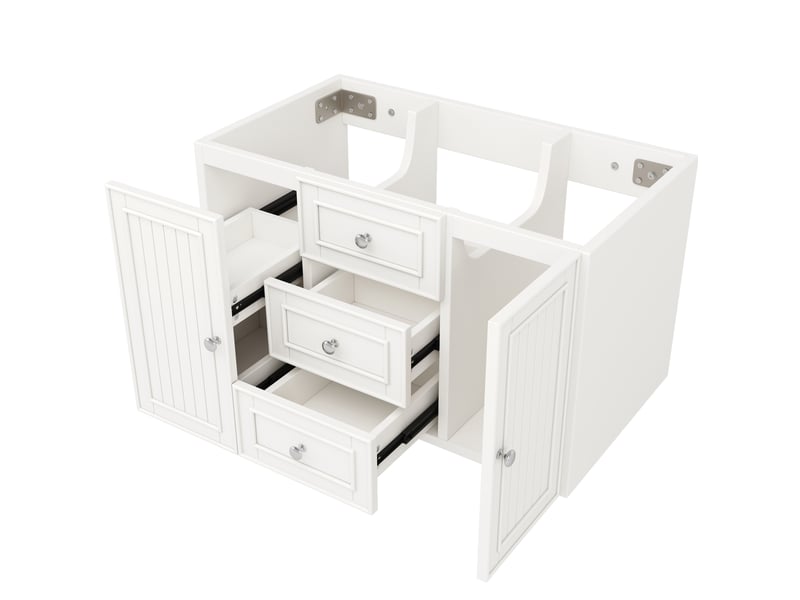  Meuble sous-lavabo mural blanc 78.5x46x46.8 cm avec rangement  - Conforama R