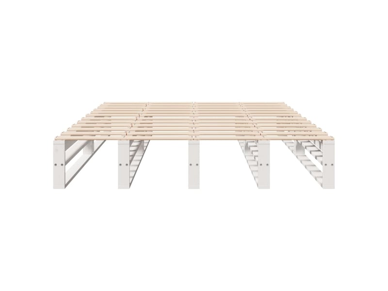  Lit double- lit adulte -  cadre de lit sans matelas blanc 120x190 cm bois de pin massif  - Conforama C