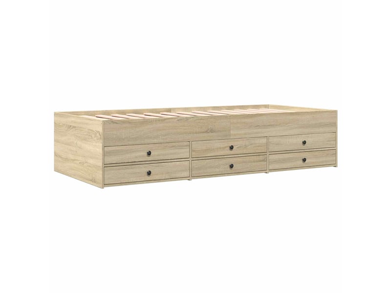 Lit simple- lit adulte -  cadre de lit avec rangement chêne sonoma 80 x 200 cm  - Conforama B