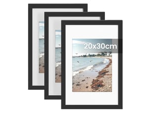 Cadres photo lot de 3 en pvc, décoration d'intérieur, 32 x 22 x 1,5 cm, noir