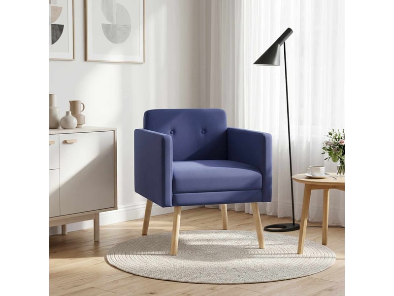  Vidaxl fauteuil d'appoint bleu police velours  - Conforama B