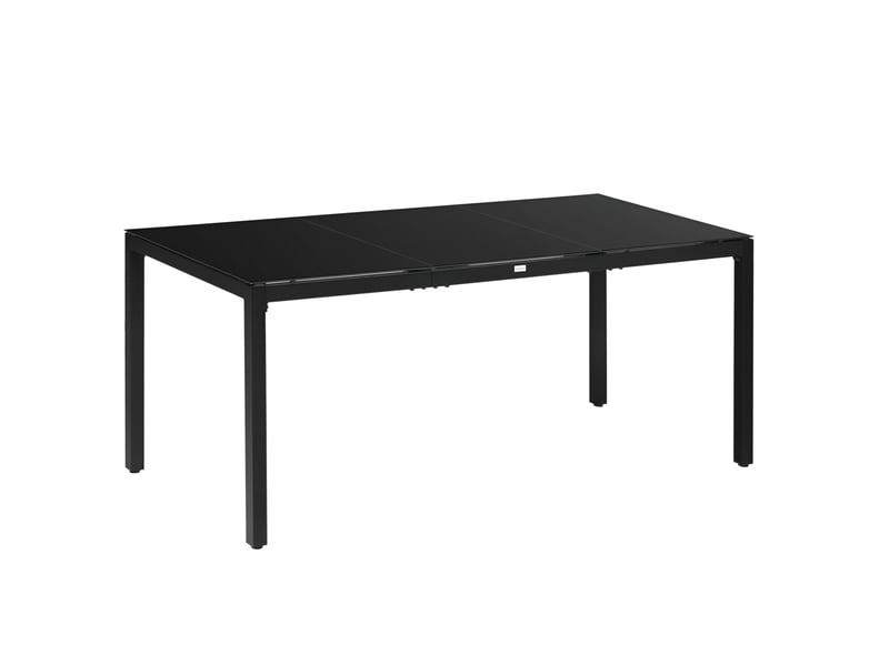 Table de jardin rectangulaire pour 8 personnes avec plateau en verre trempé et cadre en aluminium noir - Conforama A