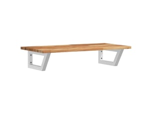 Étagère de vasque murale acier et bois massif d'acacia shl4656