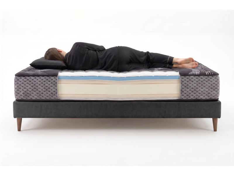 Matelas viscosoft titanium black multizone - 105x190 cm - fermeté medium- moonia  - Conforama D