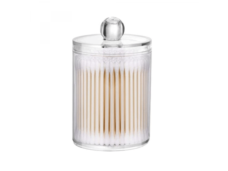  Lot de 3 pots distributeurs de cotons-tiges pour salle de bain - support en plastique blanc pour cotons-tiges  - Conforama C