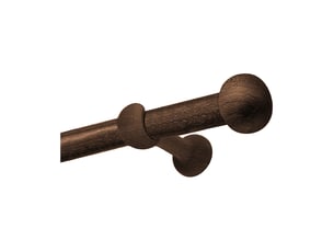 Kit tringle à rideaux en bois hêtre d28 mm 180 cm