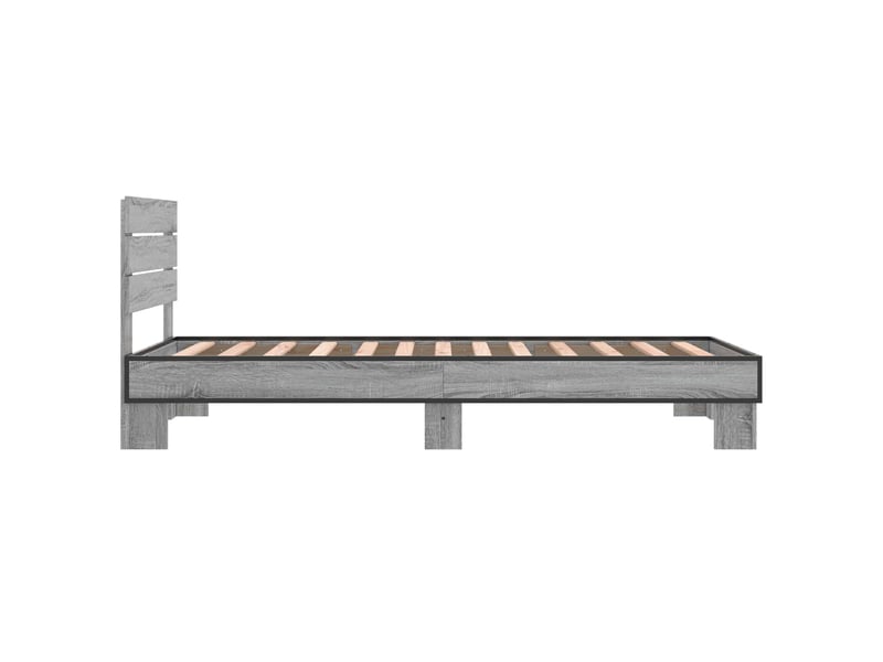  Lit simple- lit adulte -  cadre de lit avec tête de lit sonoma gris 80 x 200 cm  - Conforama D