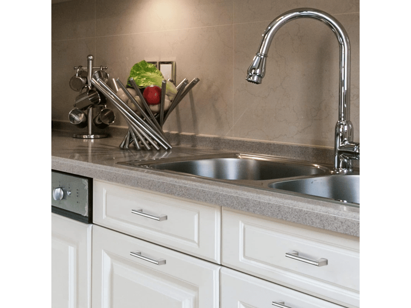 Jeu de 10 poignées en acier inoxydable pour placards de cuisine, poignées de porte en nickel brossé, poignées de cuisine en acier inoxydable  - Conforama D