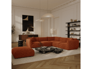 Canapé d'angle panoramique fixe SIA HOME 1NOLOTPA8VCTC 8 places Velours